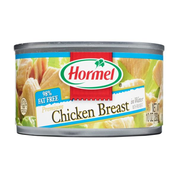 HORMEL Premium Chicken Breast In Water, Shelf-Stable, 13 grams Protein Per Serving, 10 oz Steel Can