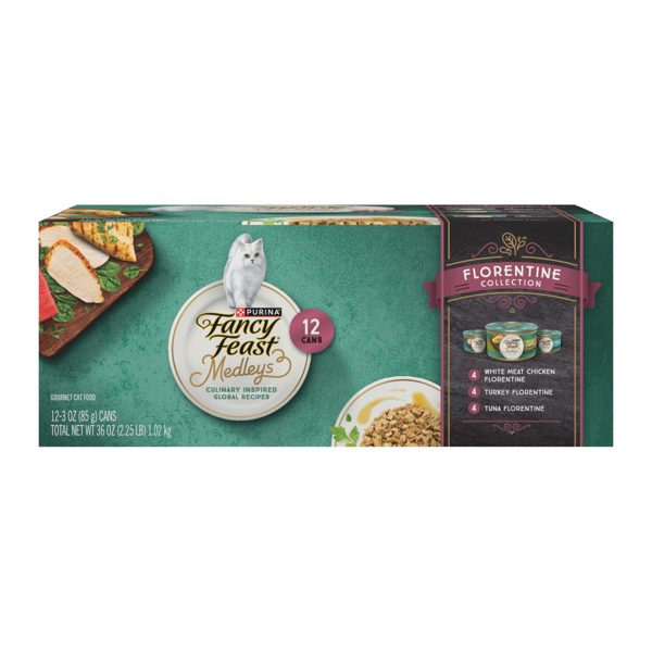 Purina Fancy Feast Medleys Food, Wet Cat Food, Florentine Collection, 3 oz Cans