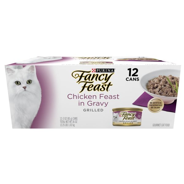 Purina Fancy Feast Chicken Feast in Gravy Grilled Wet Cat Food, 3 oz Cans (12 Pack)