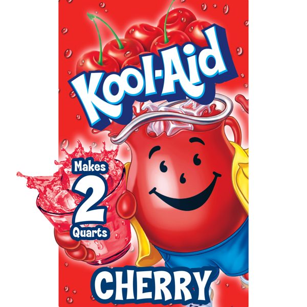 Kool-Aid Unsweetened Cherry Powdered Soft Drink Mix, 0.13 oz Packet, Powders
