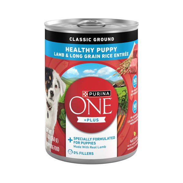 Purina ONE PLUS Wet Puppy Food, High Protein Soft Lamb & Long Grain Rice, 13 oz Can