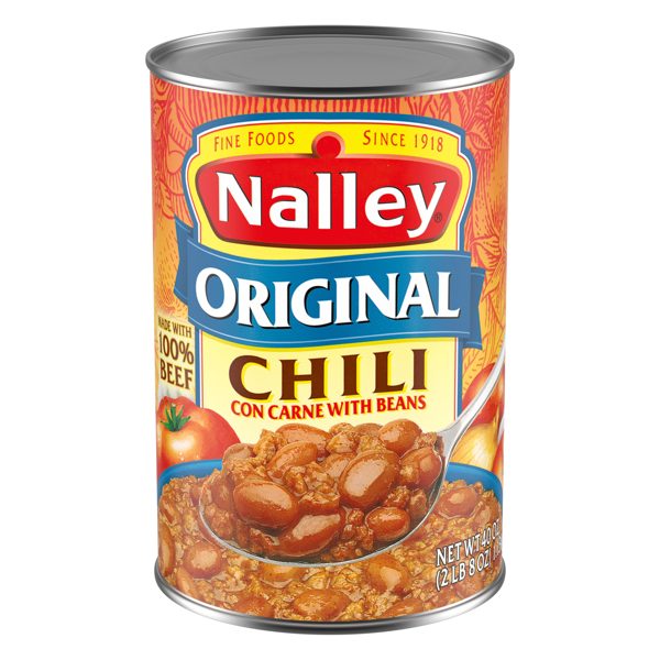 Nalley Original Chili Con Carne With Beans, 16g Protein Per Serving, 40 oz. Can