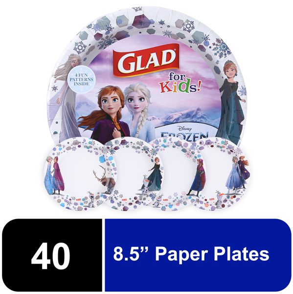 Glad Kids - 8.5" Round Paper Plate - 40ct - Disney - Frozen - MIXED PACK