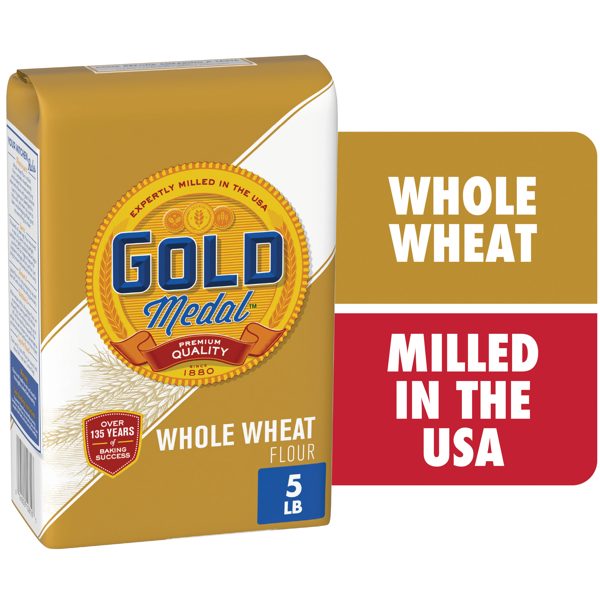 Gold Medal Premium Quality All Natural Whole Wheat Flour, 5 lb