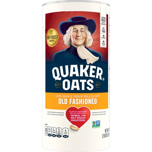Quaker Old Fashioned Instant Whole Grain Oatmeal, 42 oz Canister Dry Oats