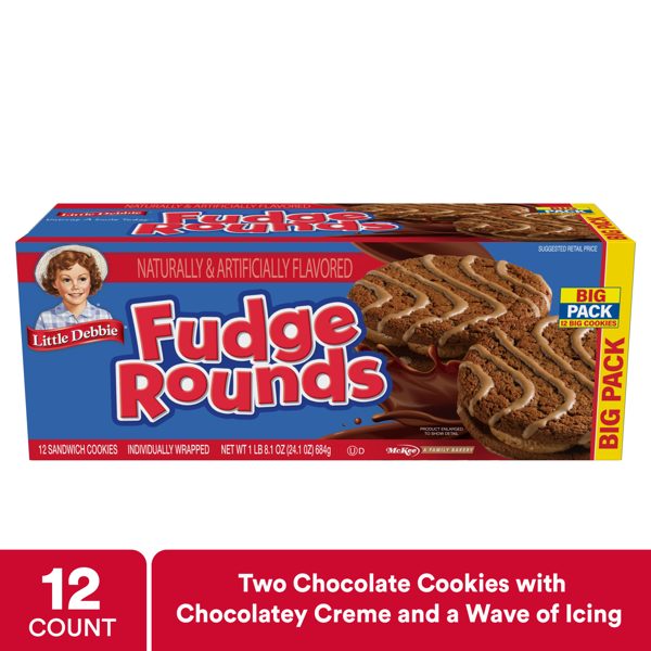 Little Debbie Big Pack Fudge Rounds, 24.1 oz ( 12 count)