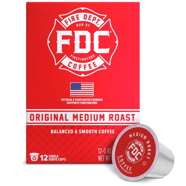 Fire Department Coffee, Original Medium Roast, Premium K-Cup Coffee Pods, 12 Pack