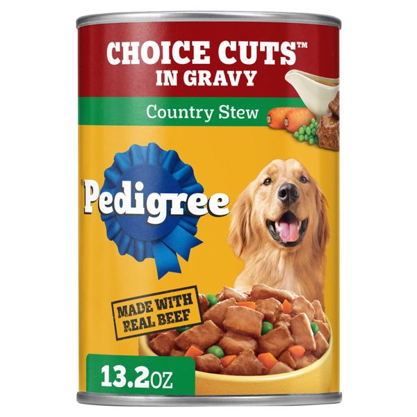 Pedigree Choice Cuts In Gravy Adult Soft Wet Dog Food Country Stew Flavor, 13.2 Oz Cans, 12 Count