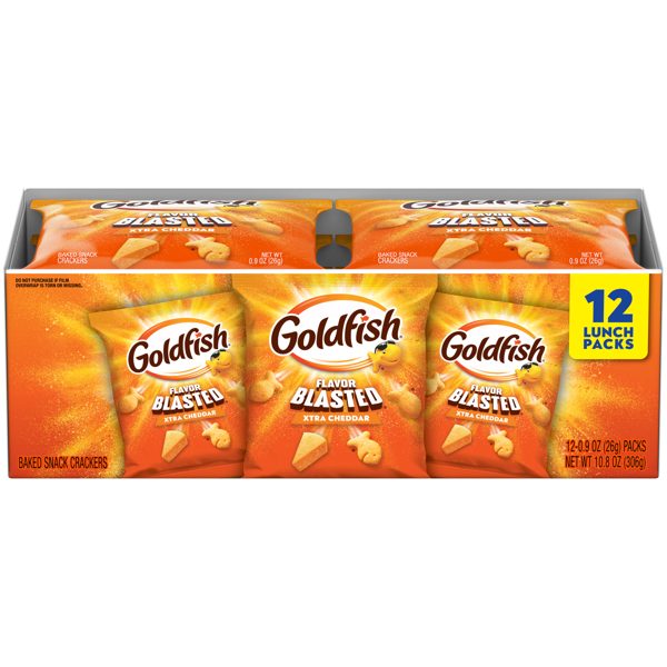 Goldfish Flavor Blasted Xtra Cheddar Crackers, 12 Count 0.9 oz