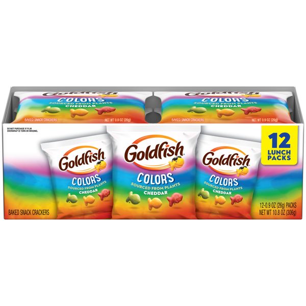 Goldfish Colors Cheddar Crackers, 0.9 oz (12 Pack)