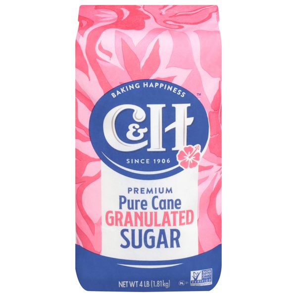 C&H Pure Cane Granulated Sugar, 4 lb Bag