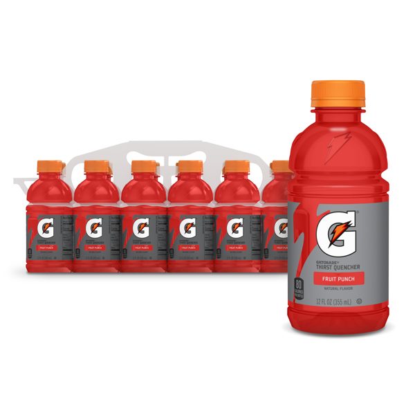 Gatorade Thirst Quencher Electrolyte Sports Drink, Fruit Punch, 12 fl oz, 12 Count Bottles​