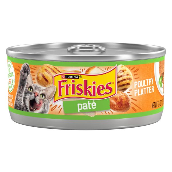 Purina Friskies Pate, Poultry Platter, Wet Cat Food, 5.5 oz Can