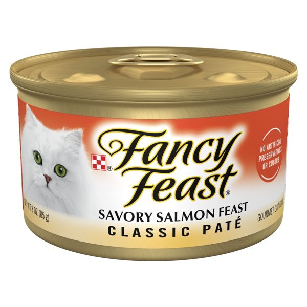 Purina Fancy Feast Savory Salmon Feast Classic Pate Wet Cat Food, 3 oz Can