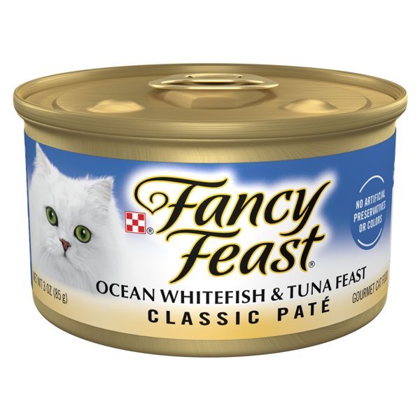 Purina Fancy Feast Ocean Whitefish & Tuna Classic Pate Wet Cat Food, 3 oz Can