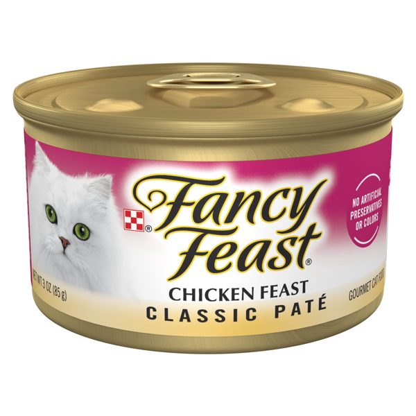 Purina Fancy Feast Chicken Feast Classic Grain Free Wet Cat Food Pate, 3 oz Can