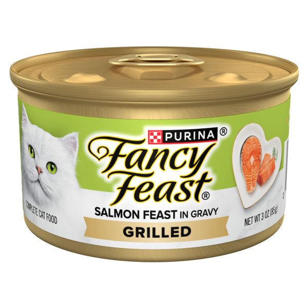 Purina Fancy Feast Salmon Feast in Gravy Grilled Wet Cat Food, 3 oz Can