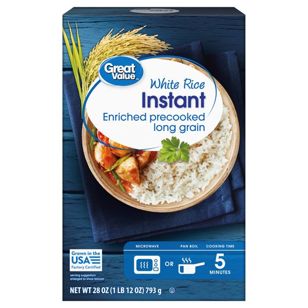 Great Value Instant White Rice, 28 oz