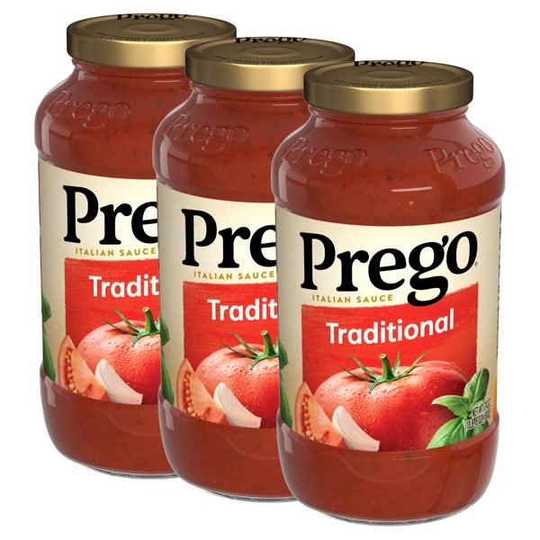 (3 pack) Prego Traditional Pasta Sauce, 24 oz Jar