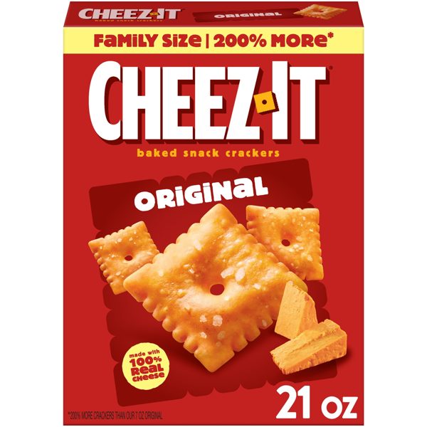 Cheez-It Original Baked Snack Crackers, Lunch Snacks, 21 oz