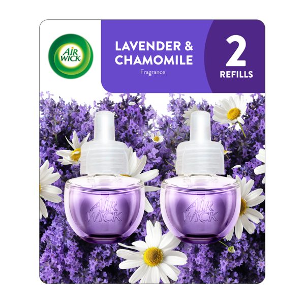 Air Wick Plug-In Scented Oil Warmer Air Freshener Refills, Lavender & Chamomile, 2 Count