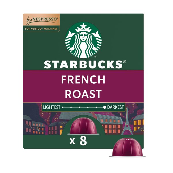 Starbucks by Nespresso Vertuo Line, French Roast, Dark Roast Nespresso Pods, 8 Count