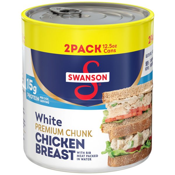 Swanson Premium Chunk Chicken Breast with Rib Meat, 12.5 oz. (Pack of 2)