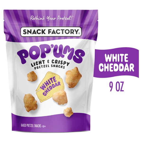 Snack Factory Pop'ums White Cheddar Pretzel Snacks, 9 oz Bag