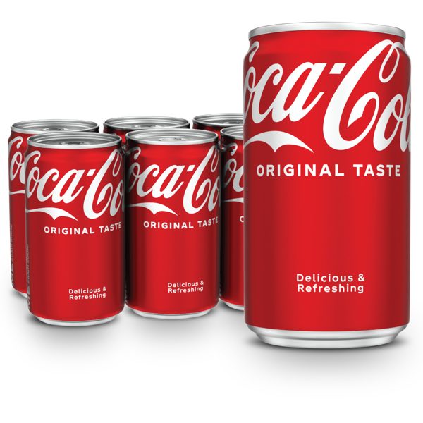 Coca-Cola Soda Pop Mini Cans, 7.5 fl oz, 6 Pack