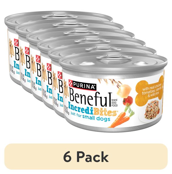 (6 pack) Purina Beneful Small Breed Wet Dog Food in Gravy, IncrediBites With Real Chicken, 3 oz.
