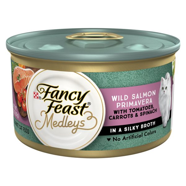 Purina Fancy Feast Medleys Cat Food, Wet Cat Food, Salmon Primavera, 3 oz Can