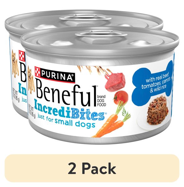 (2 pack) Purina Beneful Small Breed Wet Dog Food in Gravy, IncrediBites With Real Beef, 3 oz.