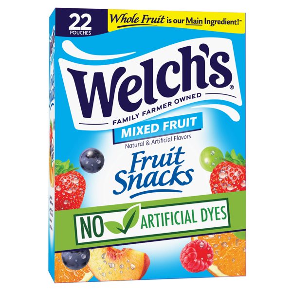 Welch's Fruit Snacks, Mixed Fruit, Soft Gluten Free Kids Snacks, 0.8 oz, 22 Count