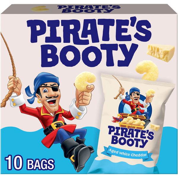 Pirate's Booty Aged White Cheddar Cheese Puffs, Bags .5 Oz, 10 Count