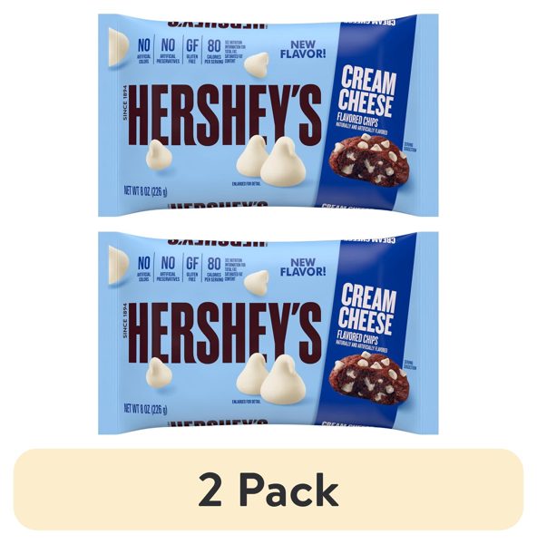 (2 pack) Hershey's Cream Cheese Flavored Baking Chips, Bag 8 oz