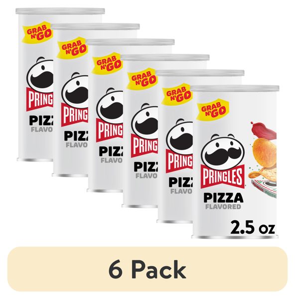 (6 pack) Pringles Potato Crisps Chips, Lunch Snacks, Office and Kids Snacks, Grab N' Go Snack, 2.5oz Can (1 Can)