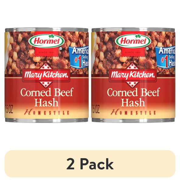 (2 pack) HORMEL MARY KITCHEN Corned Beef Hash, Shelf Stable, 7.5 oz Steel Can