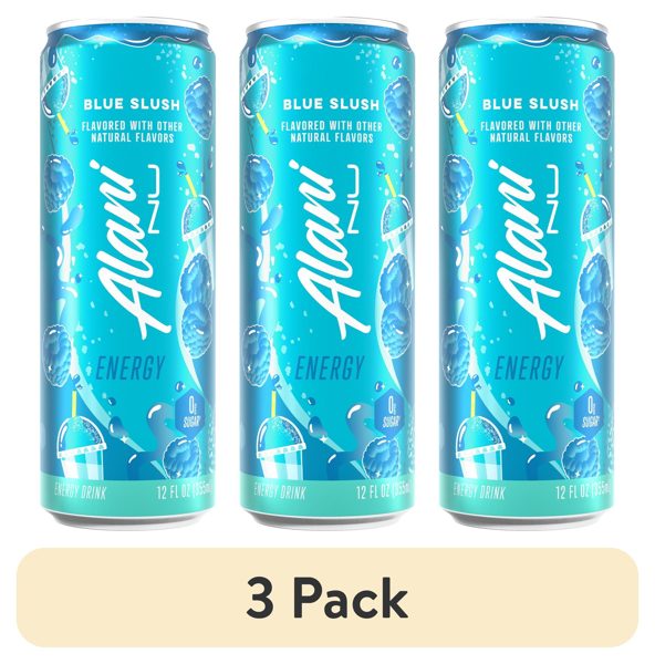 (3 pack) Alani Nu, Blue Slush, 12 fl oz, Single Can