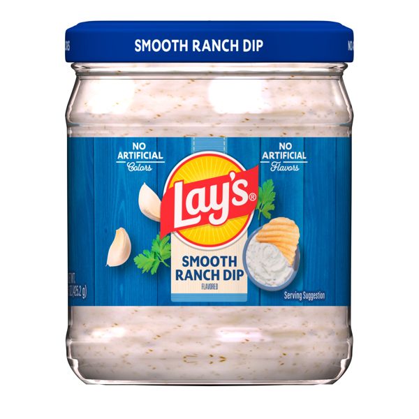 Lay's Smooth Ranch Dip Spread in a 15 Ounce Jar with Tangy Buttermilk Flavor
