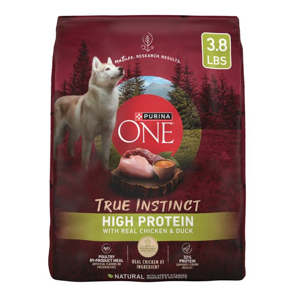 Purina ONE True Instinct High Protein Dog Food Formula with Real Chicken and Duck Natural with Added Vitamins and Minerals Dog Food, 3.8 lb