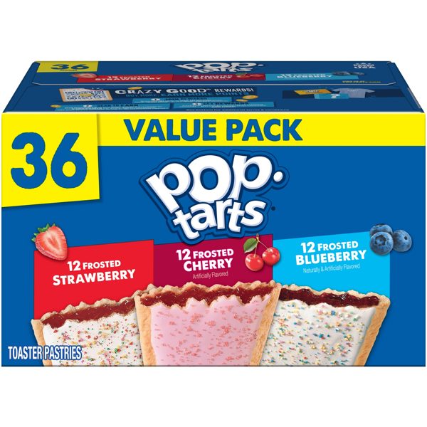 Pop-Tarts Toaster Pastries, Breakfast Foods, Kids Snacks, Variety Pack (36 Pop-Tarts)