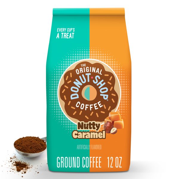 The Original Donut Shop, Nutty Caramel Medium Roast Ground Coffee, Bagged 12 oz