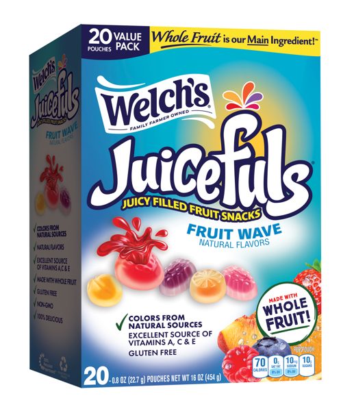 Welch's Juicefuls Gluten-Free Fruit Wave Soft Fruit Snacks, .8 oz, 20 Count