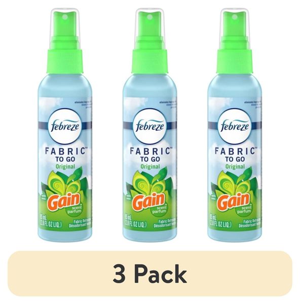 (3 pack) Febreze Odor-Fighting Fabric Refresher To Go Gain Original Scent, 2.8 oz. Spray