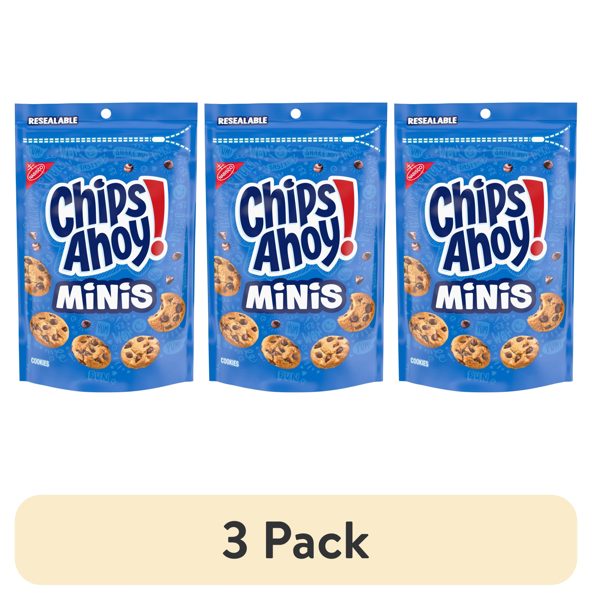 (3 pack) CHIPS AHOY! Minis Original Fudgy Chocolate Chip Cookies, 8 oz