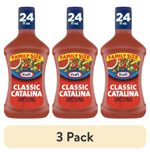 (3 pack) Kraft Classic Catalina Dressing Family Size, 24 fl oz Bottle