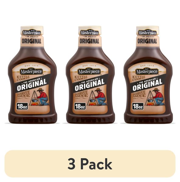 (3 pack) KC Masterpiece Original Barbecue Sauce, 18 fl oz Bottle