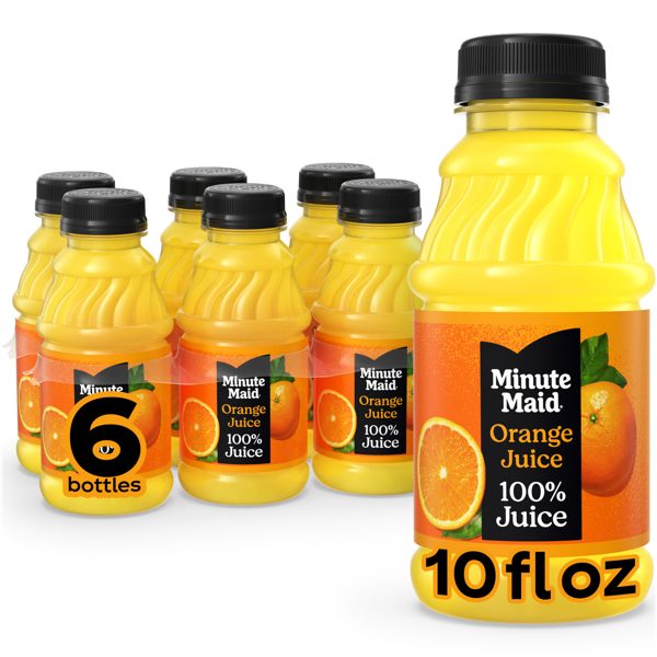 Minute Maid Orange Juice Bottles, 10 fl oz, 6 Pack