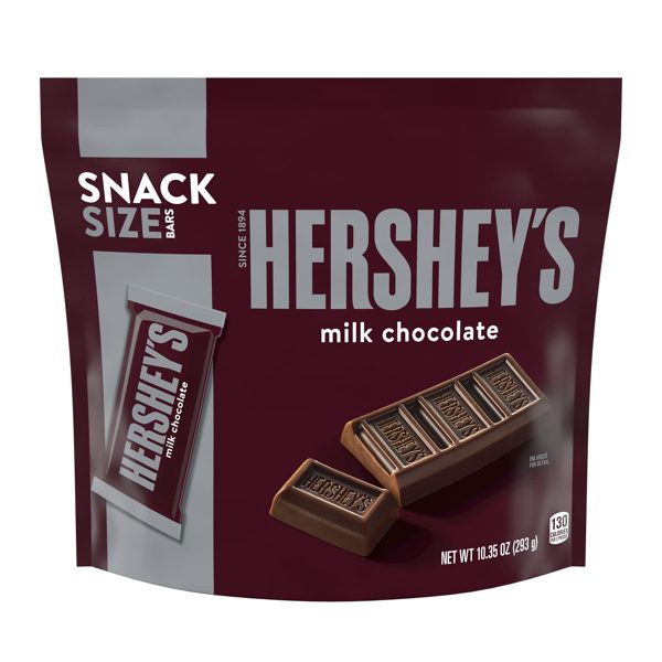 Hershey's Milk Chocolate Snack Size Candy, Bag 10.35 oz