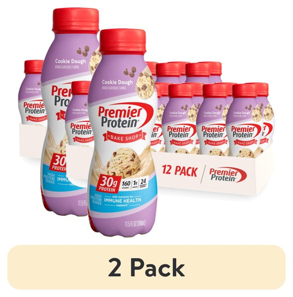 (2 pack) Premier Protein Shake, Cookie Dough, 30g Protein, 11.5 fl oz, 12 Ct